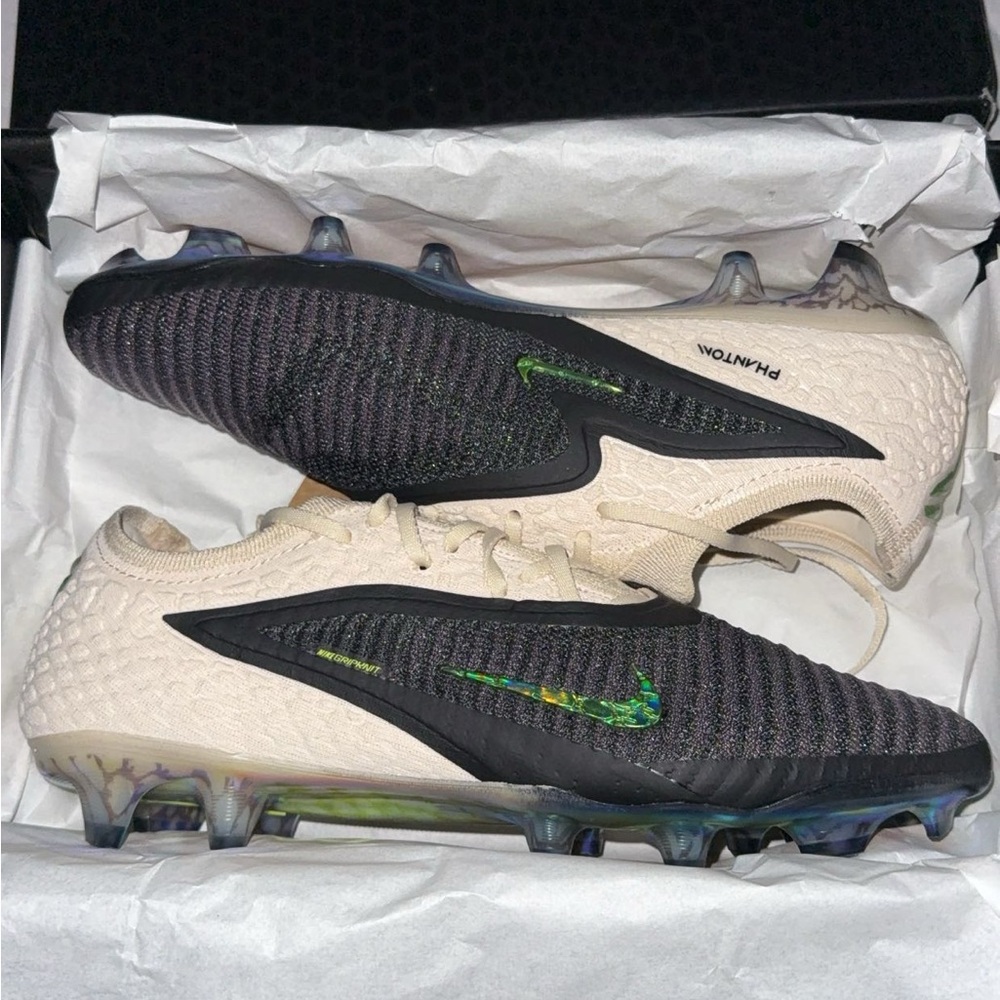 Nike Phantom Cleats in Black and Cream